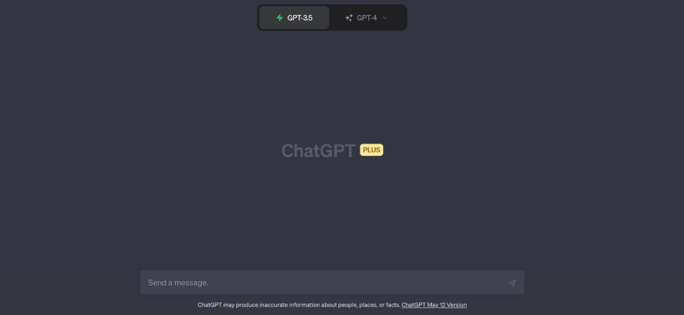 Capture d'écran de la page principale de ChatGPT
